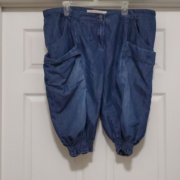 Elite Jeans blue jogger style jean shorts womens 17/18 - Picture 1 of 11